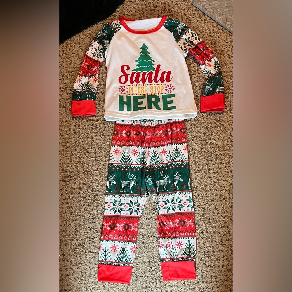 Santa Stop Here Kids Pajama Set